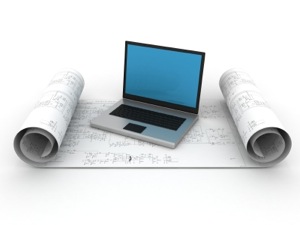 Laptop with Plans
